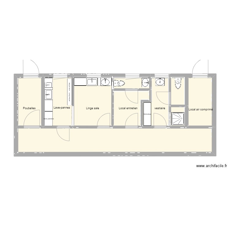 ORMES VESTIAIRE. Plan de 7 pièces et 52 m2