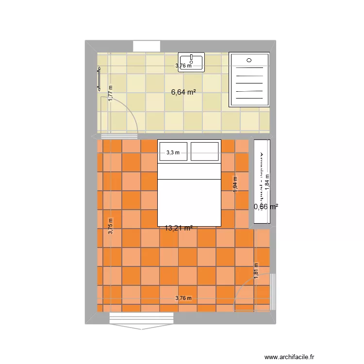 FINNIGAN. Plan de 4 pièces et 42 m²