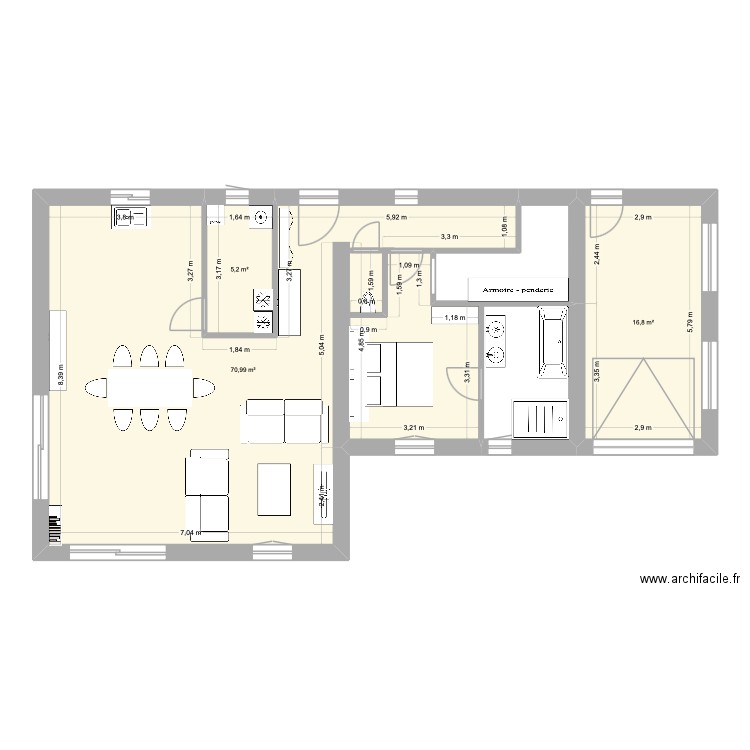 MAISON DEFINITIVE. Plan de 4 pièces et 106 m2