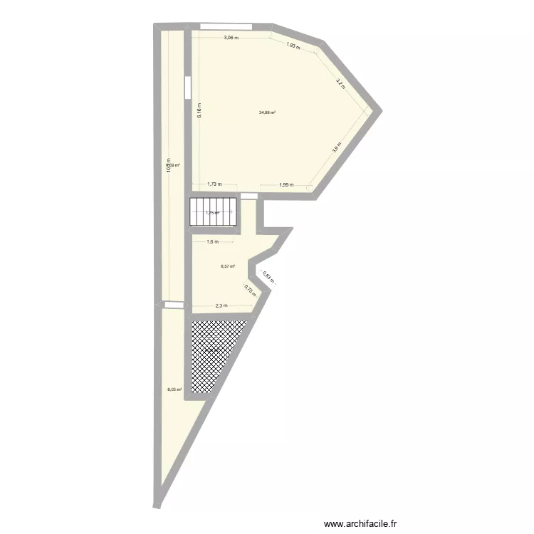 RDC Maison Roubaix extention. Plan de 6 pièces et 65 m²