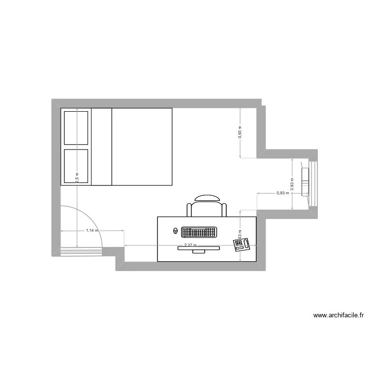 Chambre. Plan de 