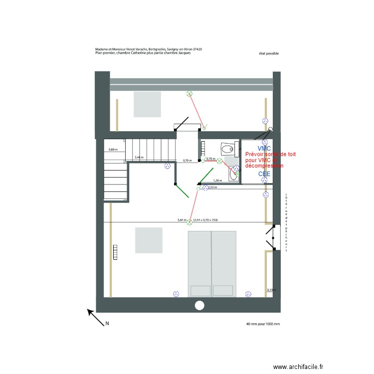 Varache - Etage. Plan de 0 pièce et 0 m2