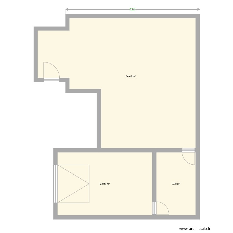 Plan maison. Plan de 3 pièces et 98 m2