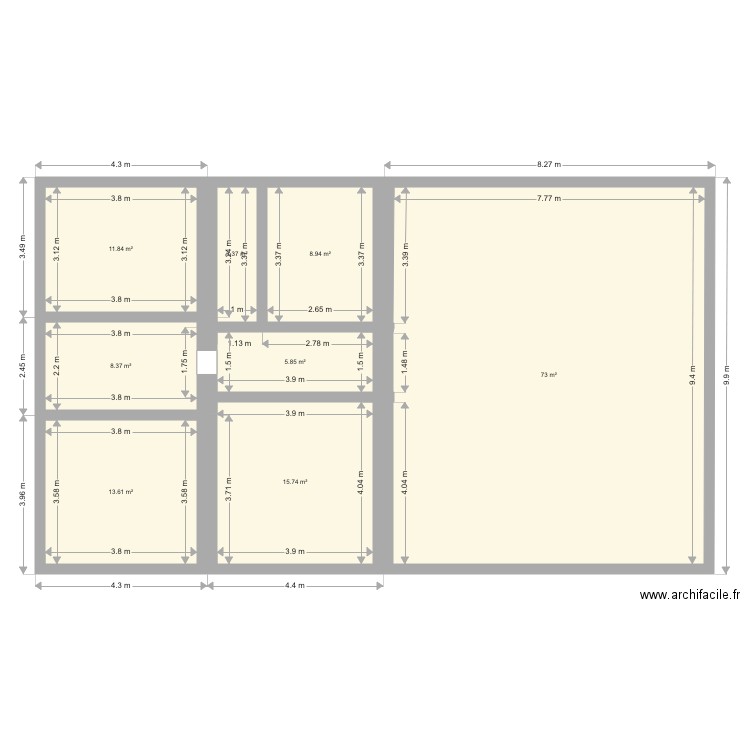 Plan final. Plan de 0 pièce et 0 m2