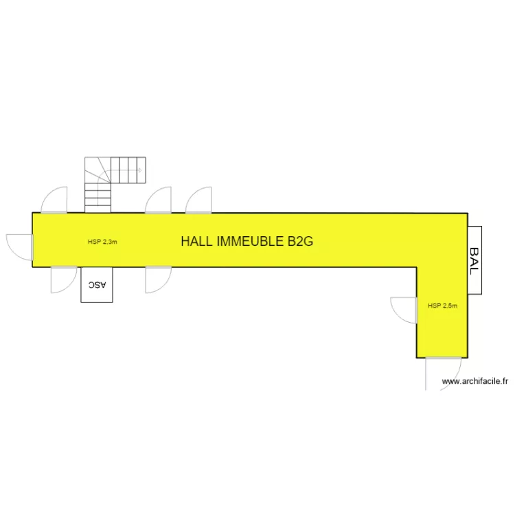 hall immeuble B2G maison alfort. Plan de 