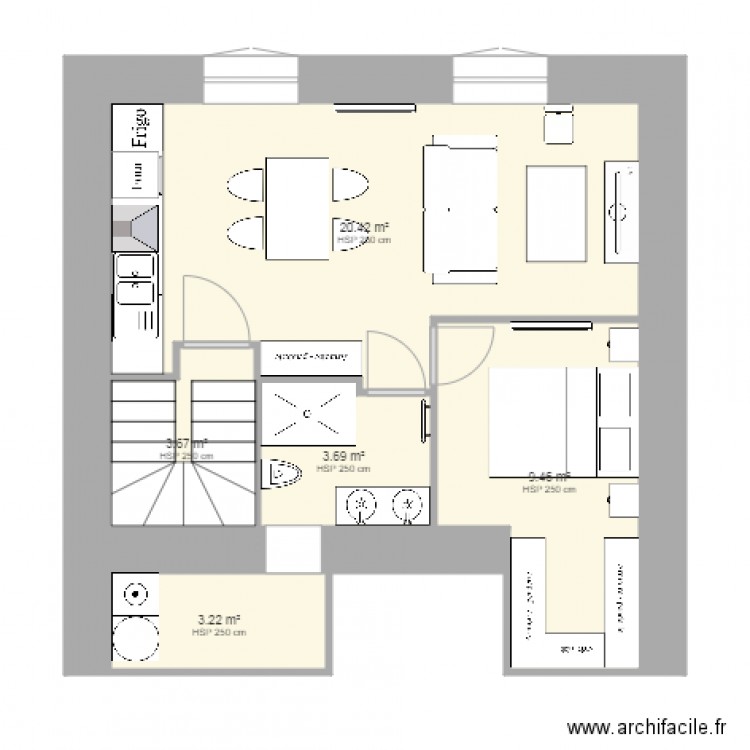 2ieme étage . Plan de 0 pièce et 0 m2