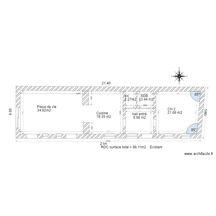 KB maison plan de masse. Plan de 1 pièce et 97 m2