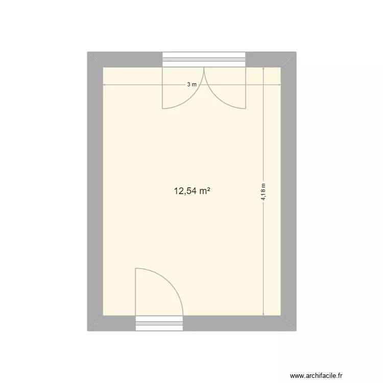 Chambre de droite. Plan de 1 et 13 m² Chambre de droite. Plan de 1 et 13 m²