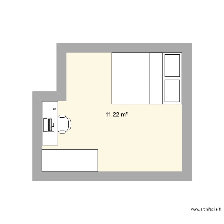 Illkirch . Plan de 1 pièce et 11 m2