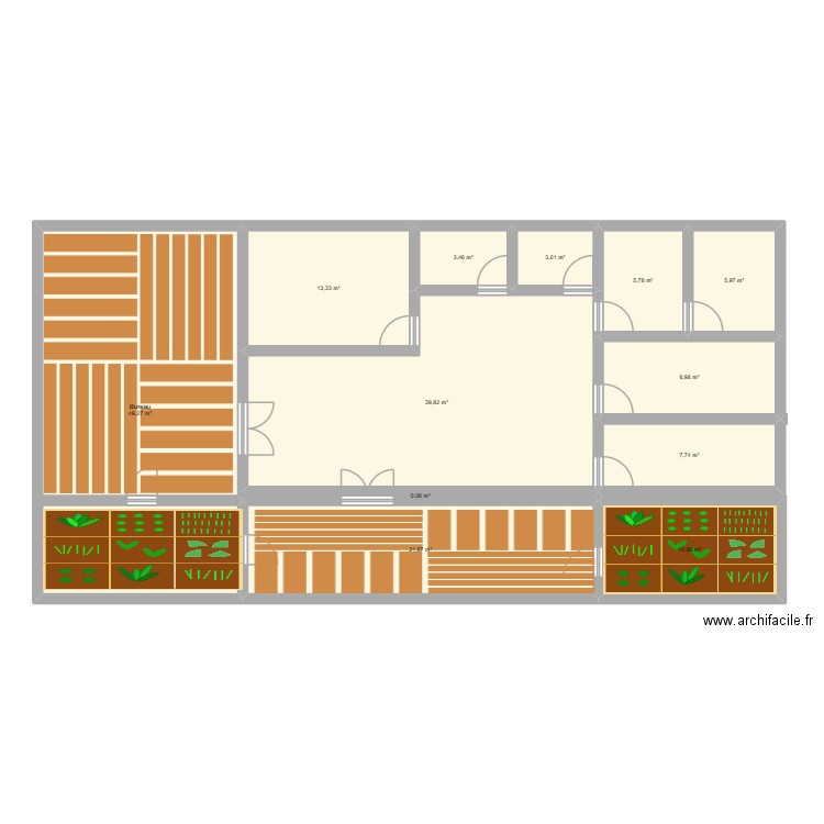 creche 25/08/2025. Plan de 12 pièces et 170 m2