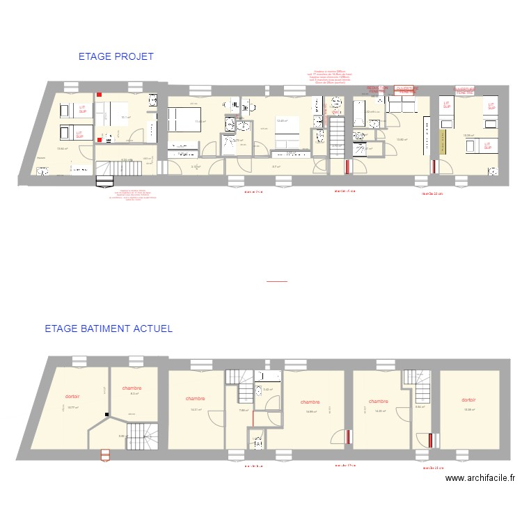 Etage version 7 mai 2021 xav. Plan de 0 pièce et 0 m2