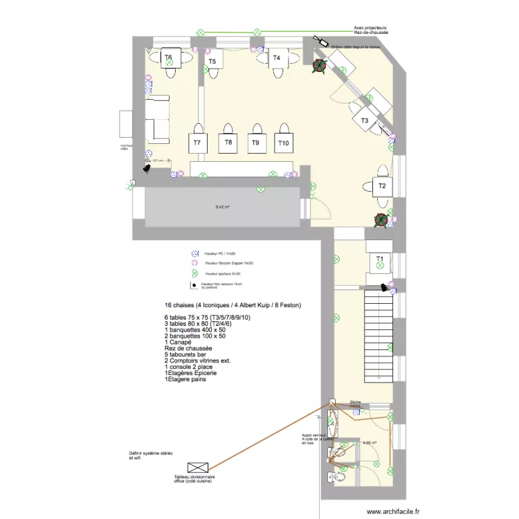 P&acirc;tisserie meubles 1er &eacute;tage 2. Plan de 