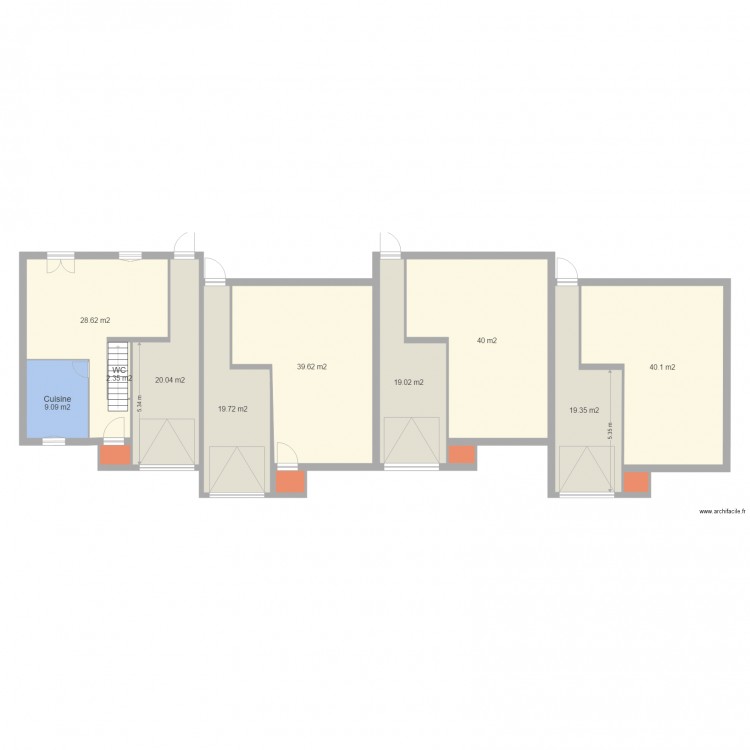 CHAILLY RDC 8mX8m44 avancée. Plan de 0 pièce et 0 m2