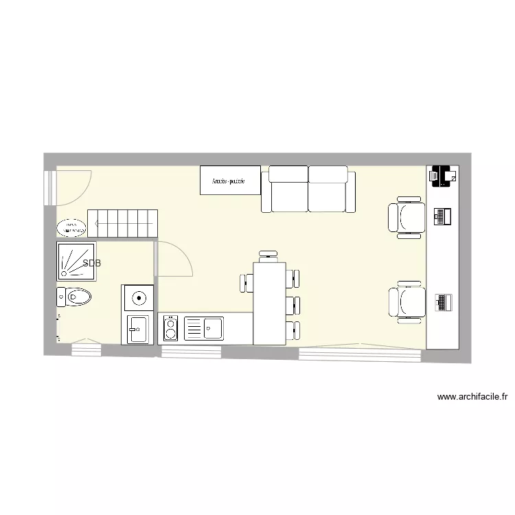 Loge meubl&eacute; 2. Plan de 
