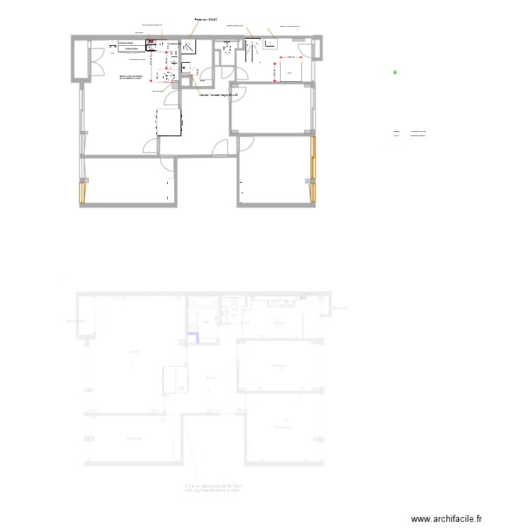 Place Baille cotations. Plan de 0 pièce et 0 m2