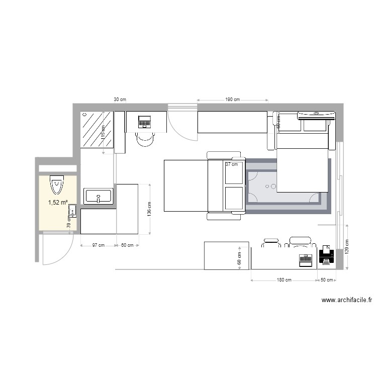 mezzanine ouverte lits ouverts. Plan de 0 pièce et 0 m2