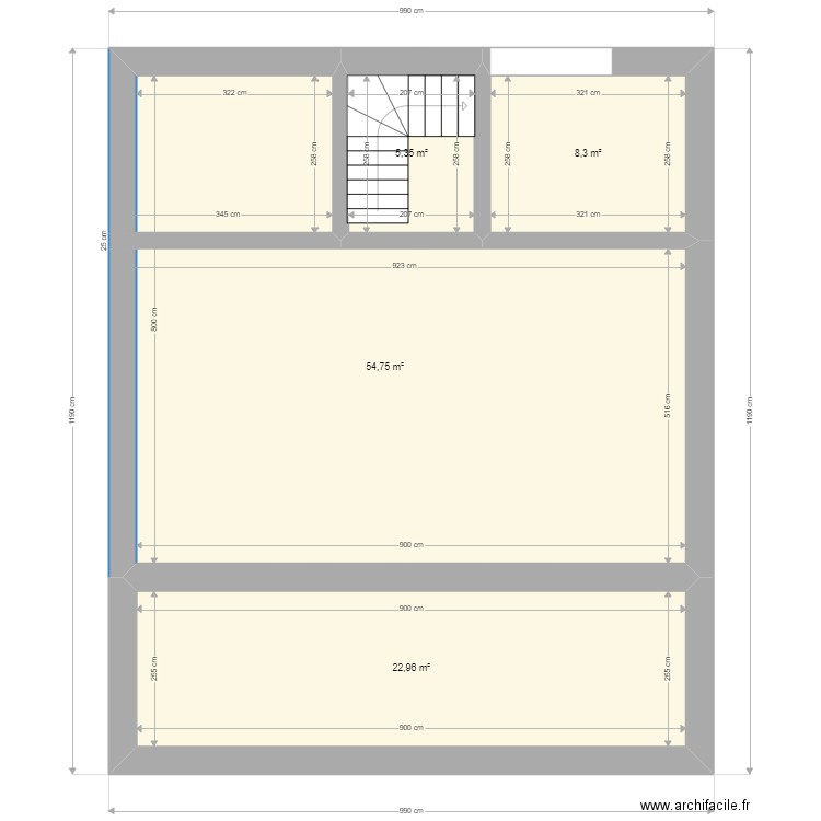 Founex v4 existant. Plan de 10 pièces et 181 m2