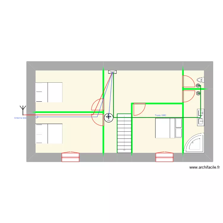LEPAUVRE Pierre Maison Parign&eacute; Autre 1er &eacute;tage. Plan de 