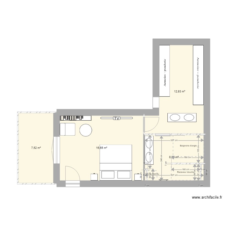 sdb parent . Plan de 0 pièce et 0 m2