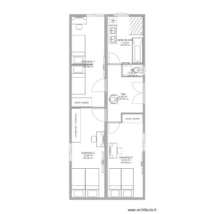 coté chambre palom2. Plan de 0 pièce et 0 m2