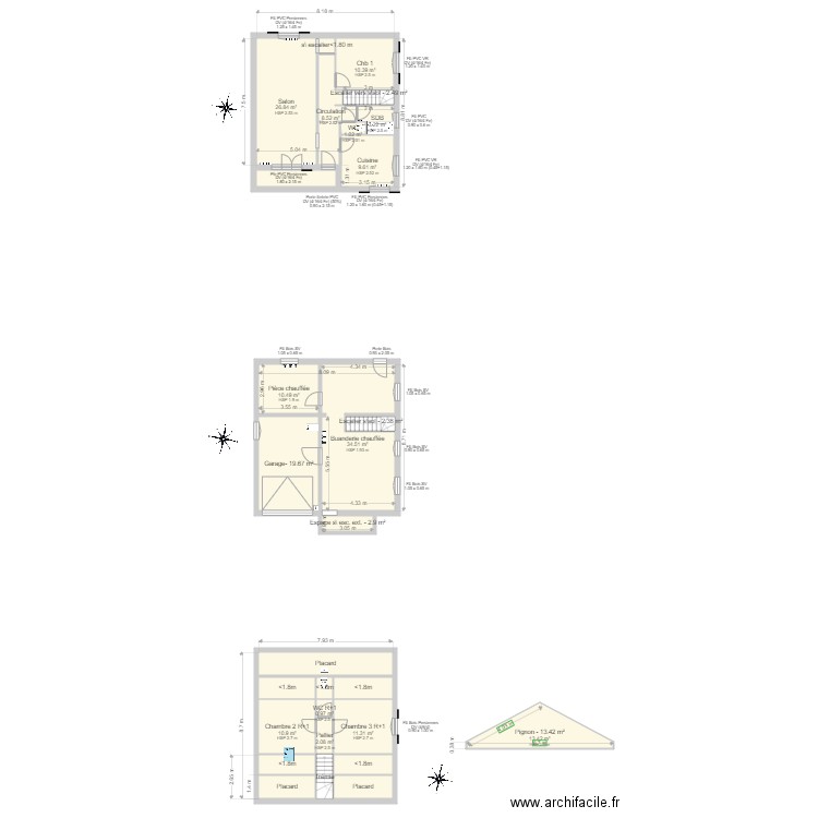 FOUQUET Laure. Plan de 28 pièces et 218 m2