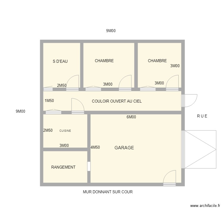 PLAN JEAN PAUL. Plan de 7 pièces et 71 m2