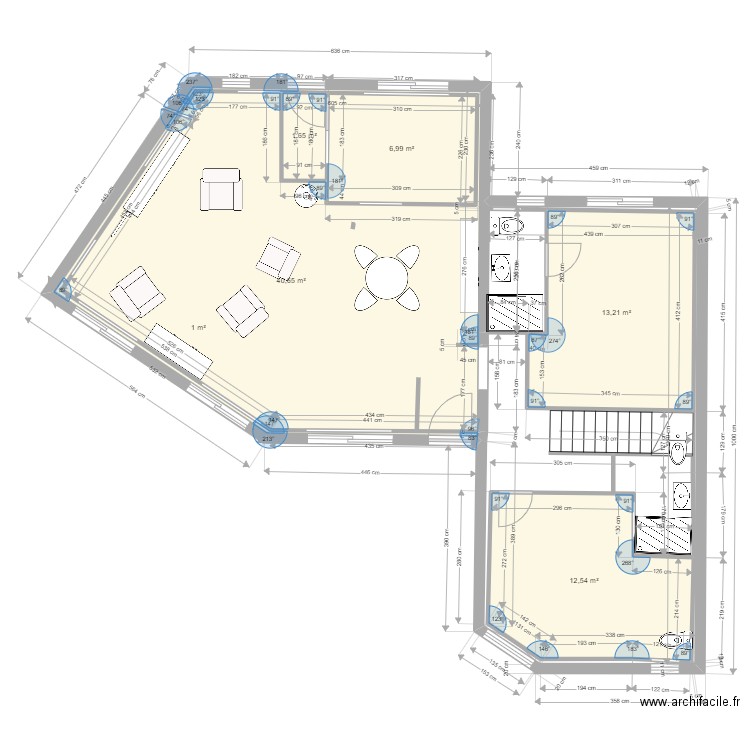 plan G. Sand 2. Plan de 7 pièces et 81 m2