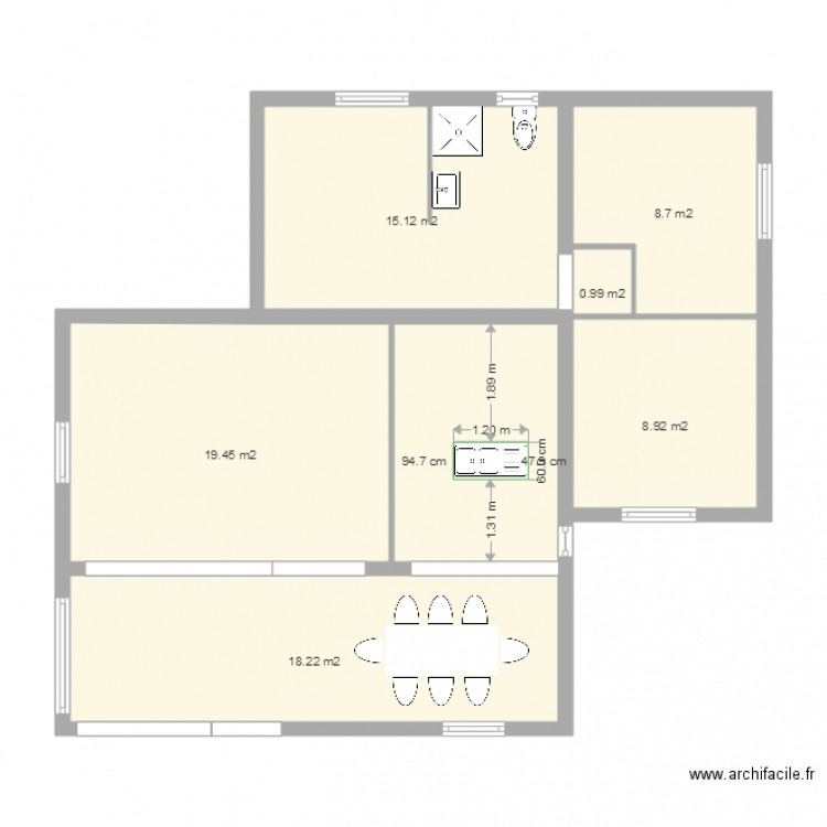 RdC murs maîtres. Plan de 0 pièce et 0 m2