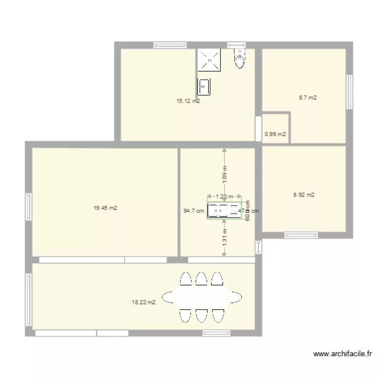 RdC murs ma&icirc;tres. Plan de 