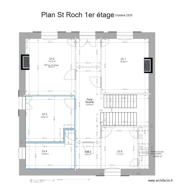 St Roch 1er étage. Plan de 0 pièce et 0 m2