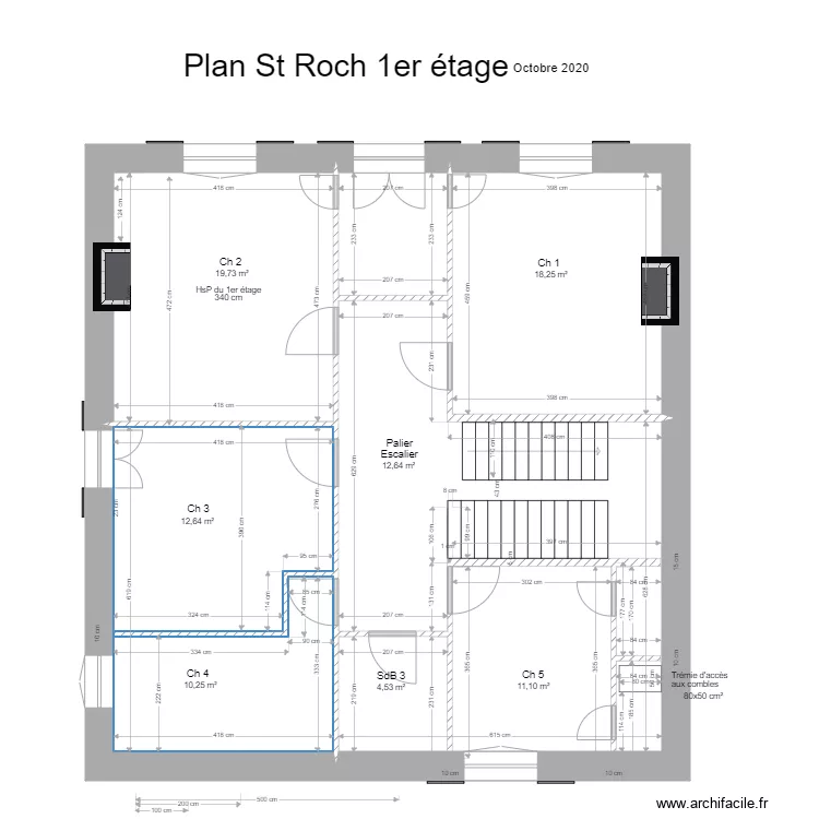 St Roch 1er &eacute;tage. Plan de 