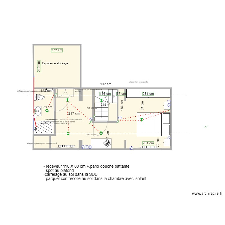 Projet etage version 2 jehanno . Plan de 0 pièce et 0 m2