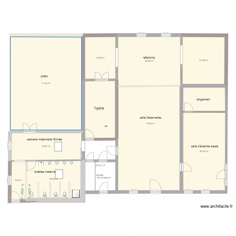 salle paroissiale 1v3. Plan de 