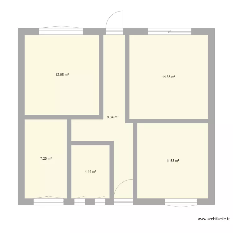 existant brivet avec fenetre. Plan de 