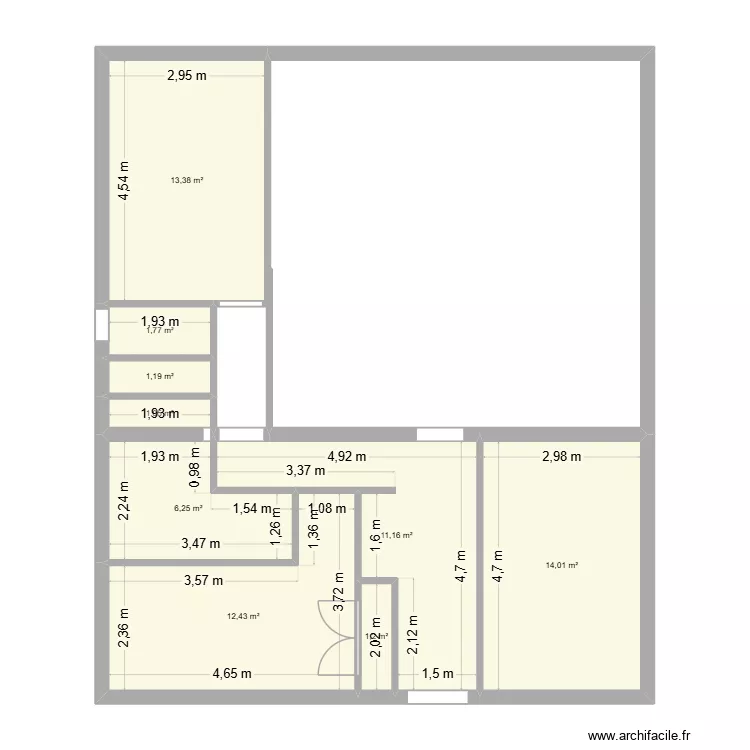 maison extension 3. Plan de 9  et 62 m²