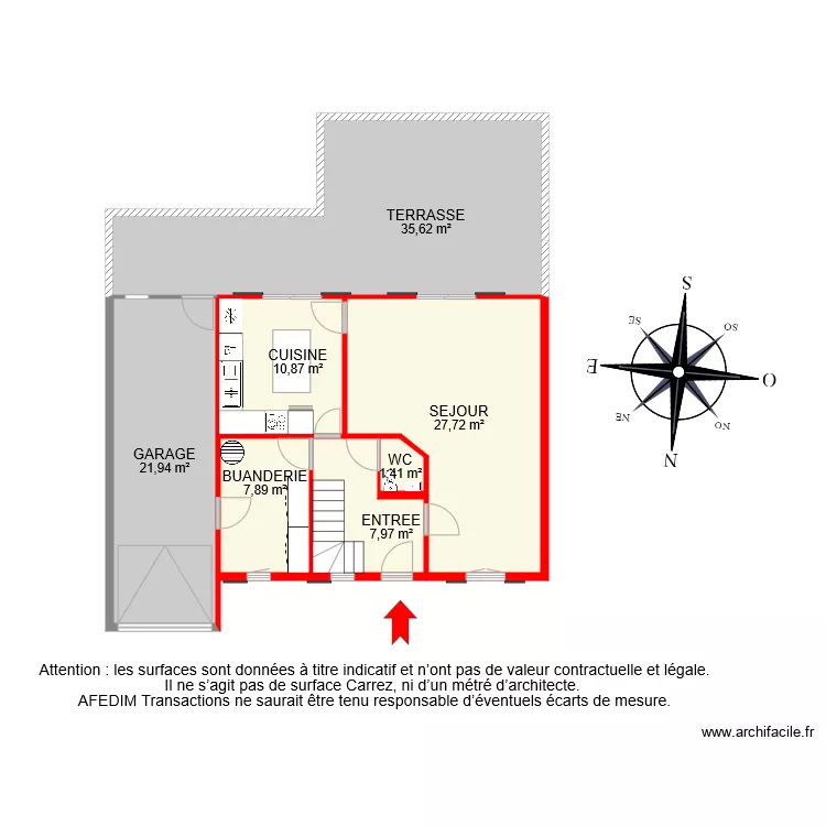 BI 6673 RDC. Plan de 