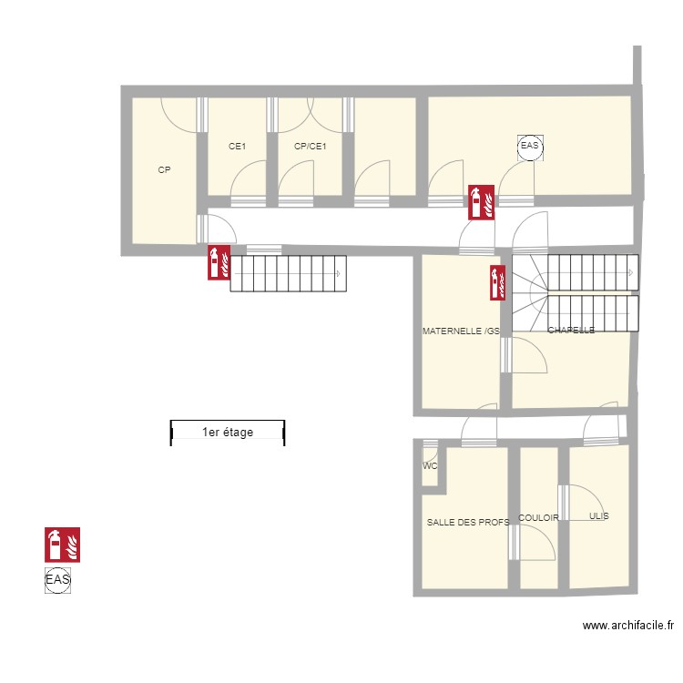 1er etage. Plan de 0 pièce et 0 m2