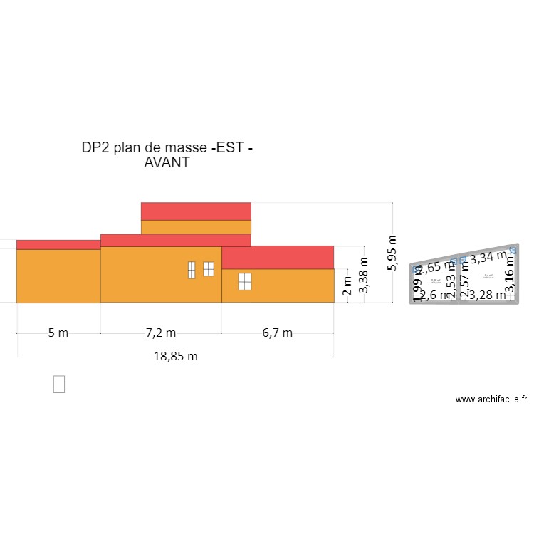 DP2-plan de masse -EST- ESSAI APRES. Plan de 2 pièces et 15 m2