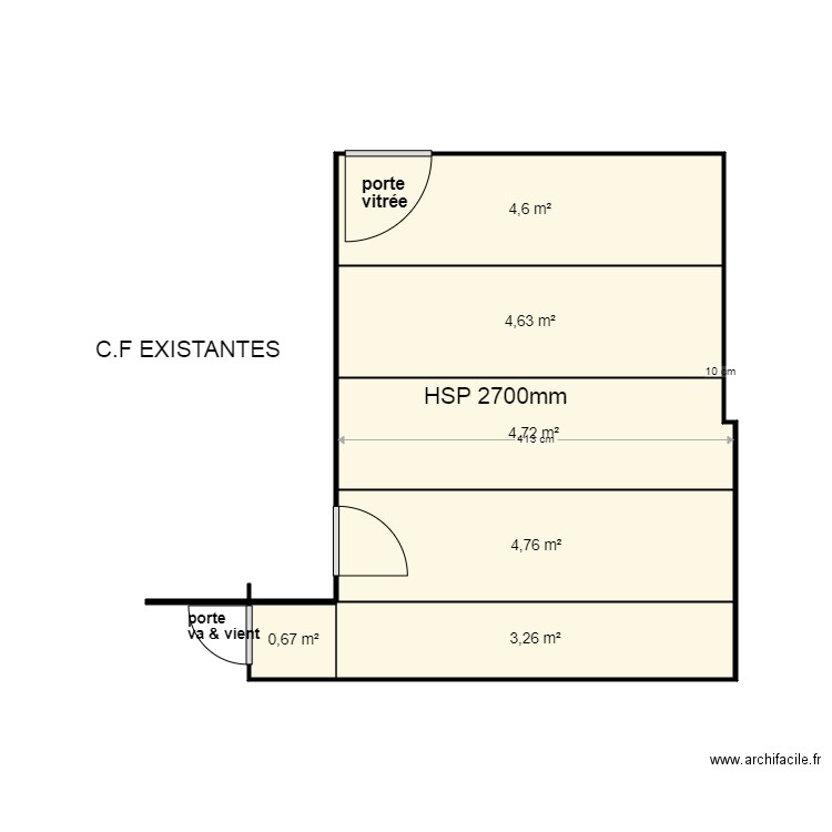 viandes normandes2. Plan de 6 pièces et 23 m2