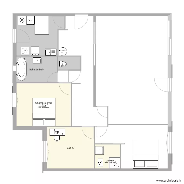 Appart salon. Plan de 