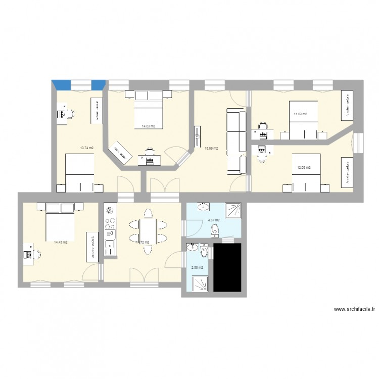 NEF 15 PLAN DE BASE RENOVER A 30M TRAVAUX A PREVOIR. Plan de 0 pièce et 0 m2