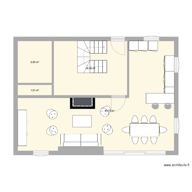 crest. Plan de 4 pièces et 68 m2