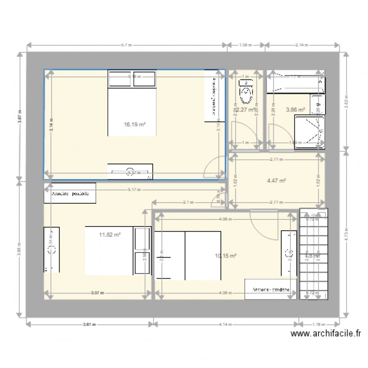 étage maison. Plan de 0 pièce et 0 m2