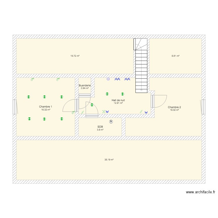 Plan etage Gozée. Plan de 0 pièce et 0 m2