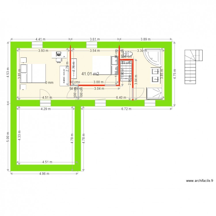 Modif étage Laurianne. Plan de 0 pièce et 0 m2