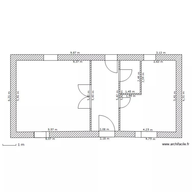 maison lignol  rdc. Plan de 