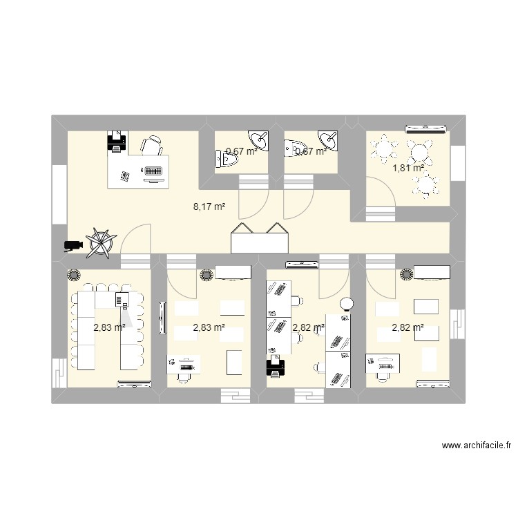 Projet FSE. Plan de 8 pièces et 23 m2