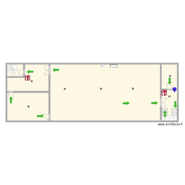 ecole 24 aout 1er étage. Plan de 4 pièces et 228 m2