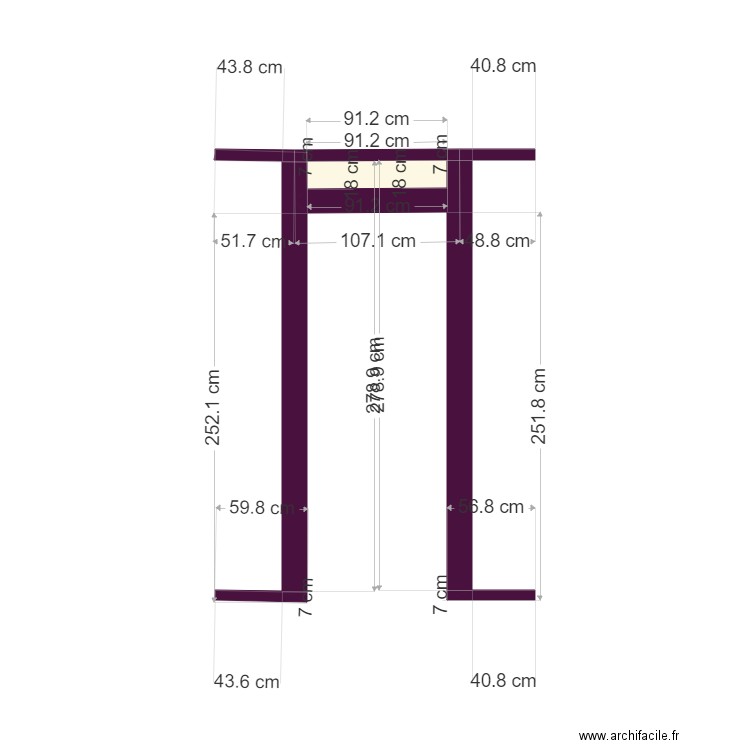 porte. Plan de 0 pièce et 0 m2