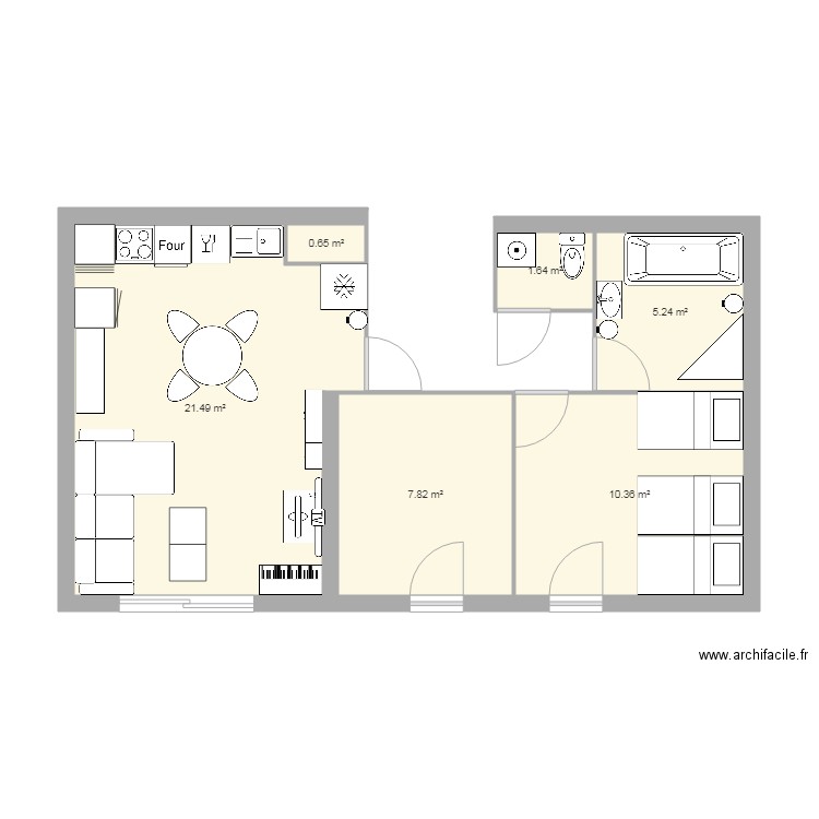 plan appartement 47 m2